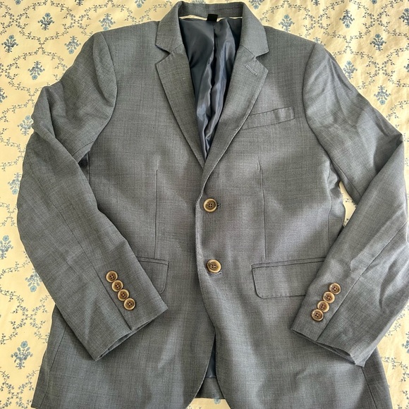 Boys Crewcuts Ludlow 100% Italian Wool blue suit set with tuxedo shirt sz 12 - Picture 7 of 10